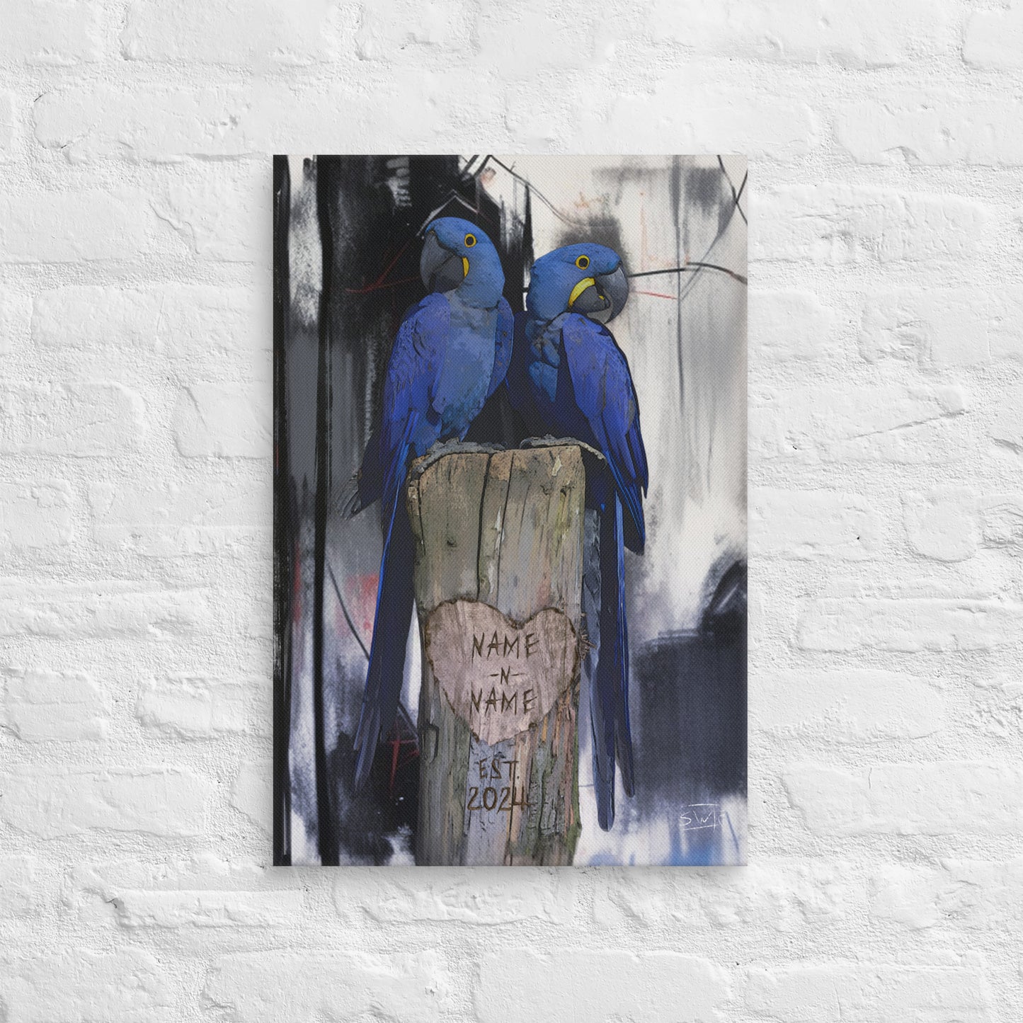 Hyacinth Macaw Anniversary/Friendship Canvas Gift