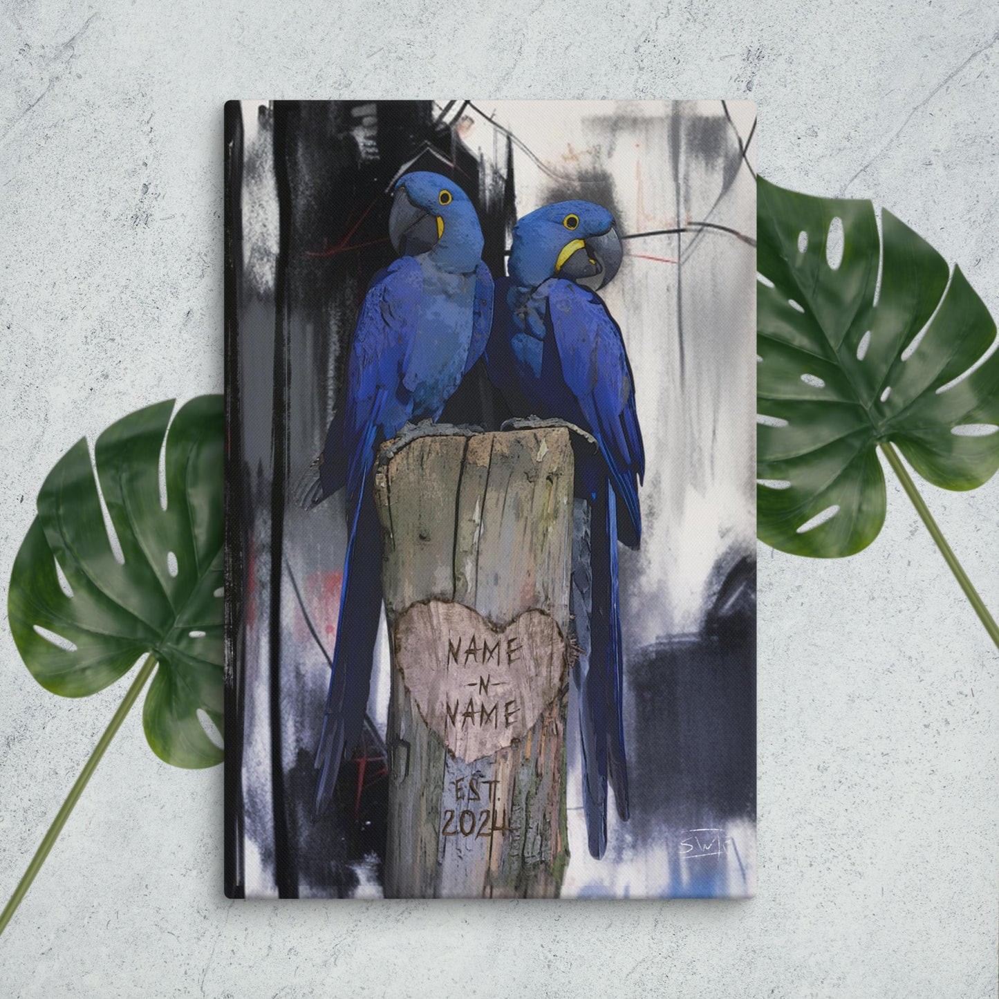 Hyacinth Macaw Anniversary/Friendship Canvas Gift